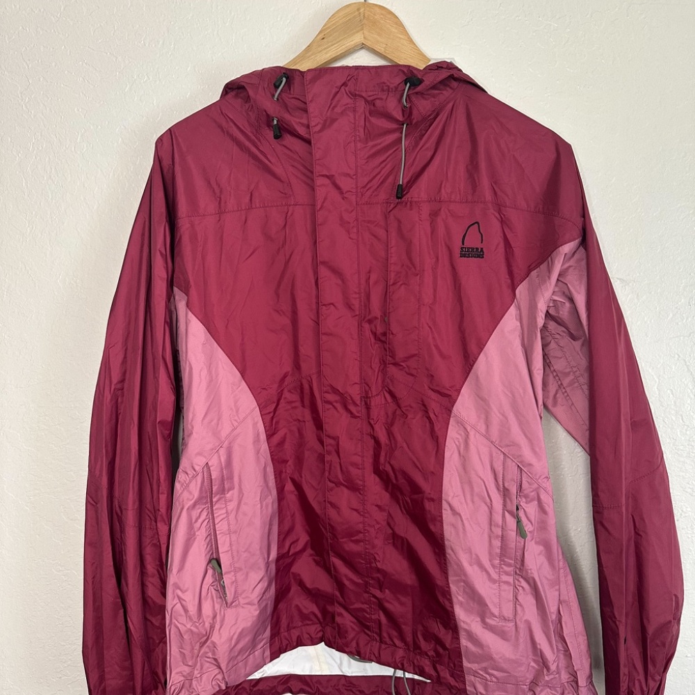 Sierra Designs RAIN JACKET Women's Large L Cranberry Pink Windbreaker